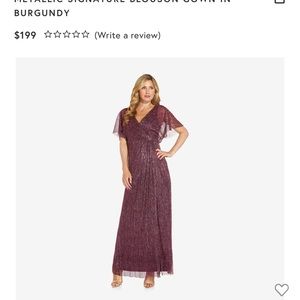 METALLIC SIGNATURE BLOUSON GOWN IN BURGUNDY